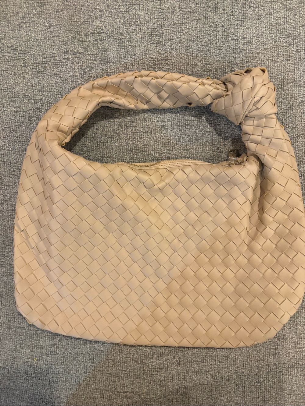 Source Unknown Beige Woven Knot-Handle Shoulder Bag